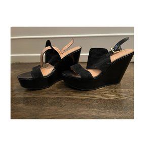 Robert Clergerie Black Platform Open-Toe Heels